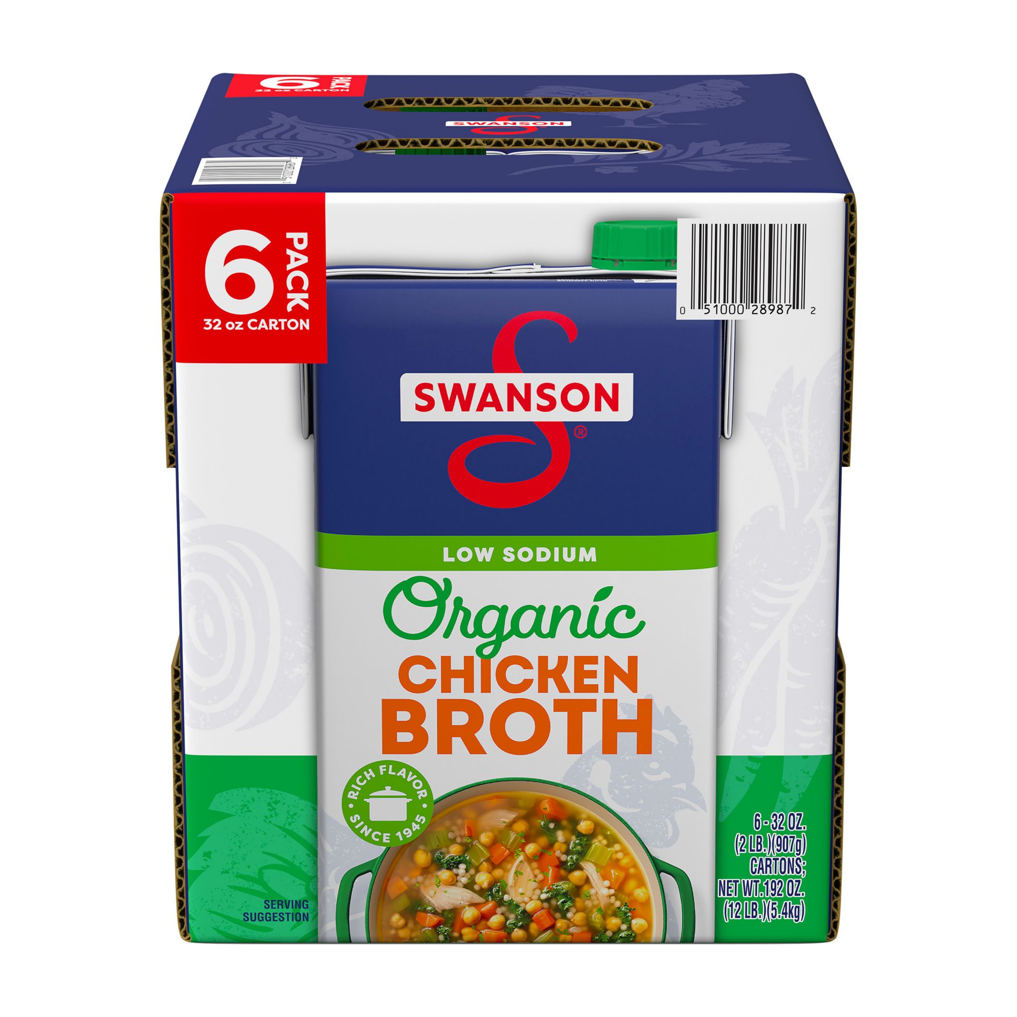 Organic Chicken Broth, 6-pack