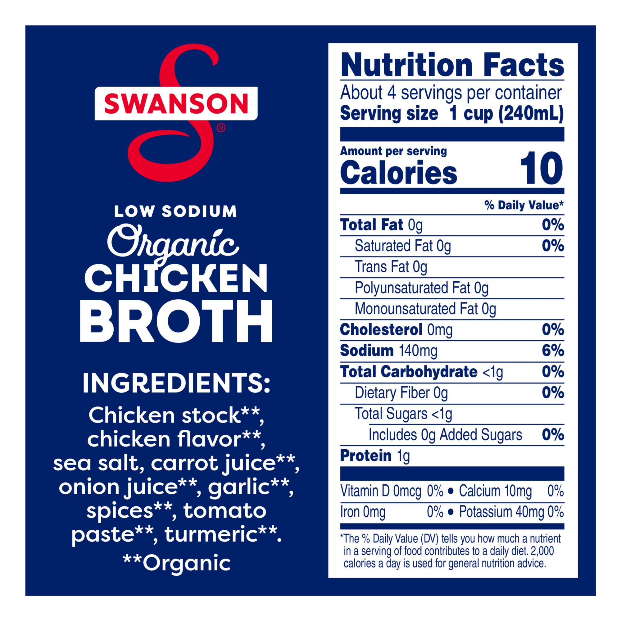 Save on Swanson Organic Chicken Broth Low Sodium Free Range Order