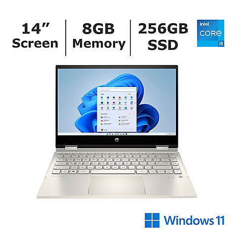 HP Pavilion x360 14" FHD IPS 2-in-1 Touchscreen Notebook, Intel Core i5 Processor, 8GB RAM, 256GB SSD, Intel Iris Xe Graphics