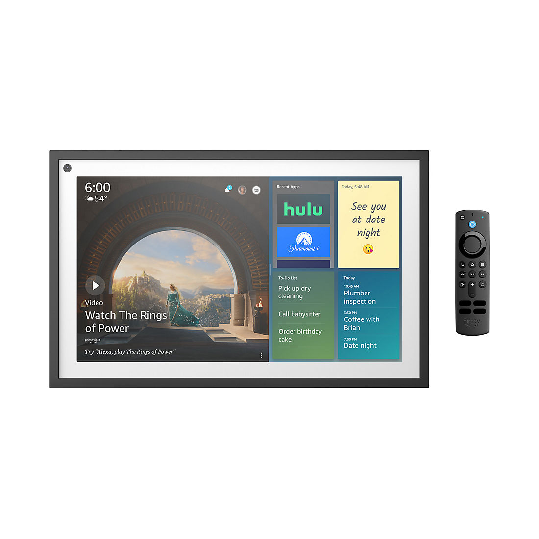 Echo Show 15 with Fire TV Remote, White