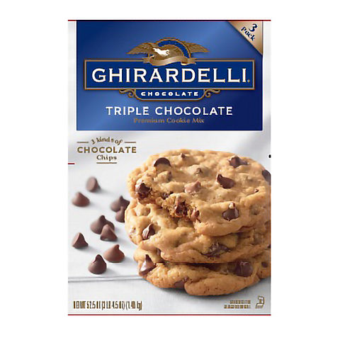 Ghirardelli Triple Chocolate Cookie Mix, 3 pk.