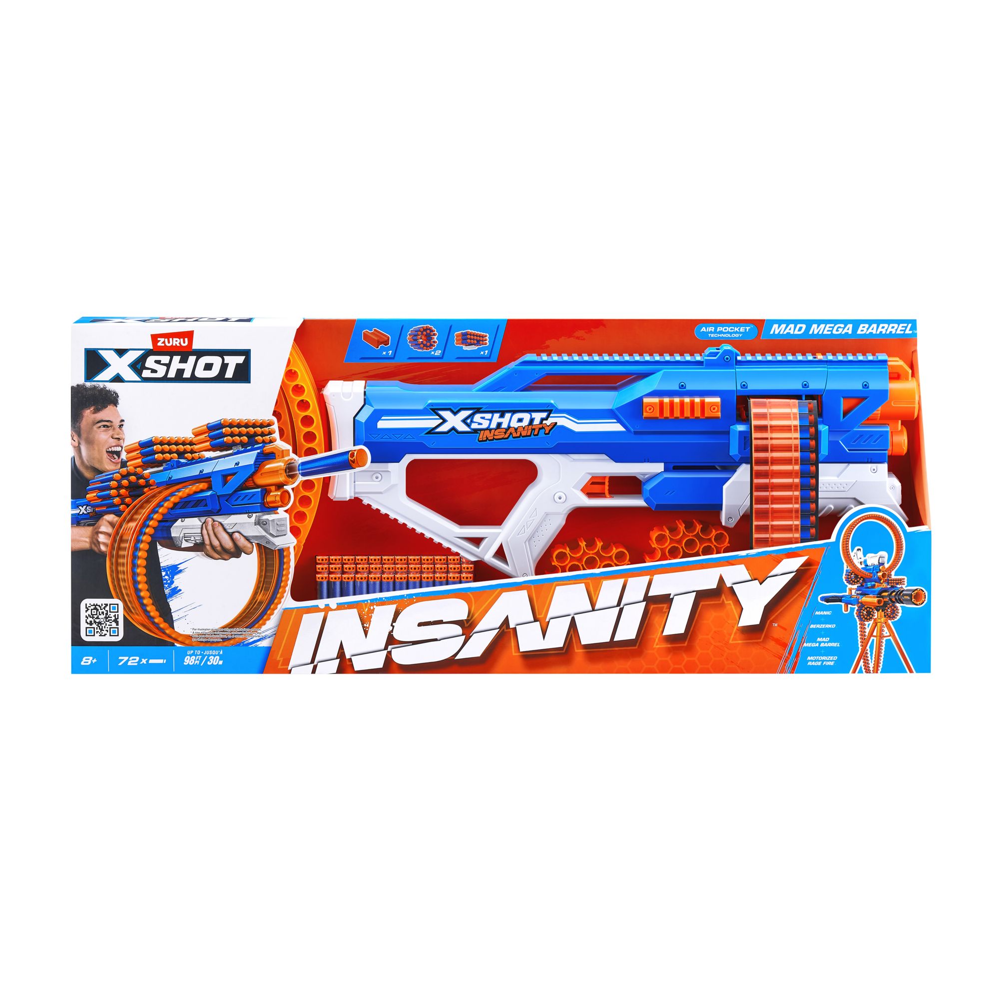 Zuru fusil X-Shot Insanity Mad Mega Barrel