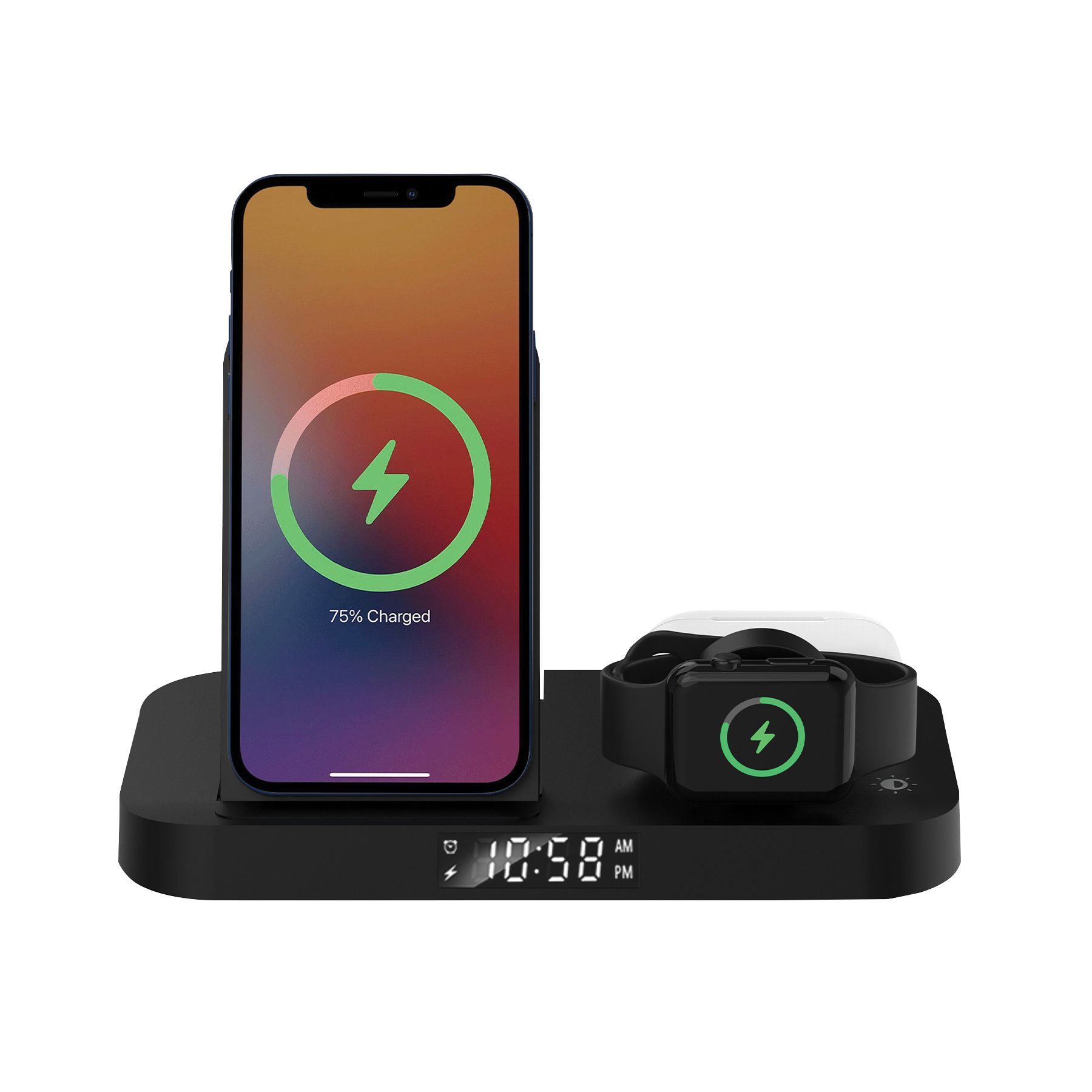 Simply Brands — 2-in-1 LED Alarm Clock and Wireless Charging Station