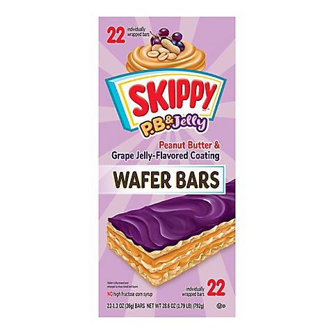 Skippy Peanut Butter & Grape Jelly Coated Wafer Bars, 22 ct.