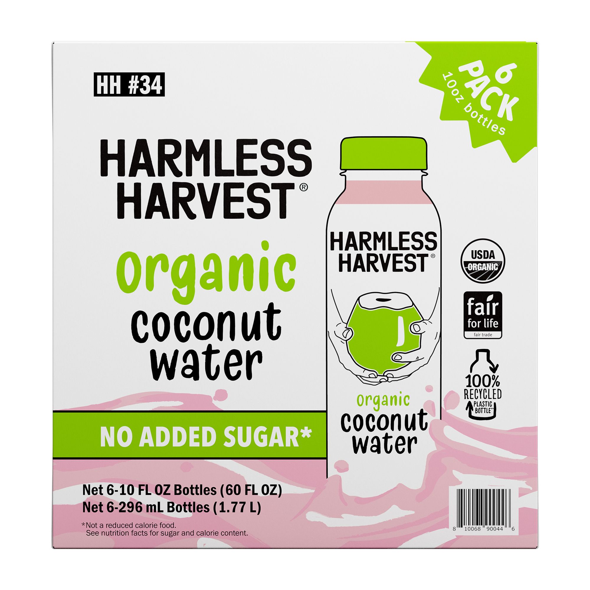 Harmless Harvest Organic Pink Lady Apple Coconut Water, 12 Fluid Ounce -- 6  per case