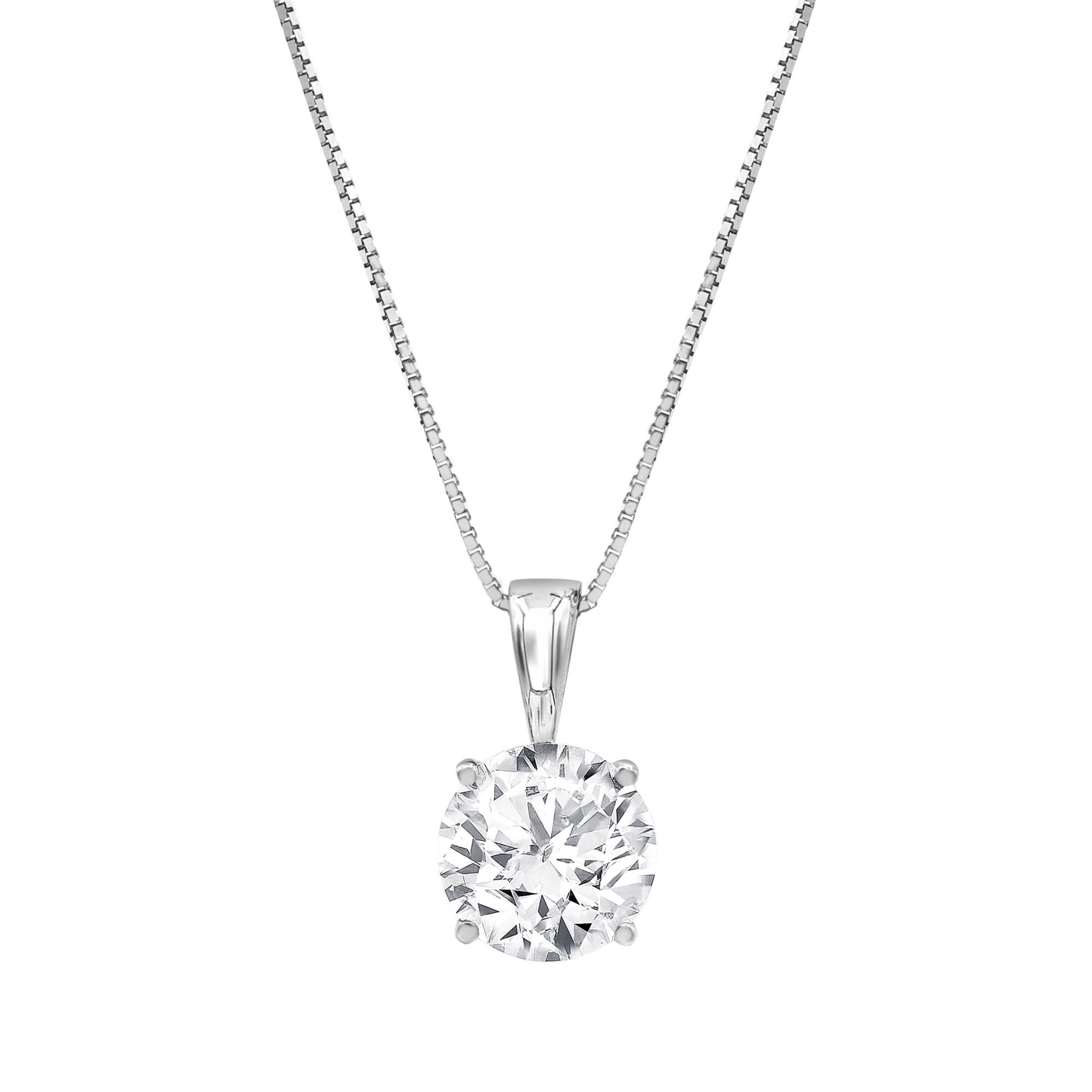 The Everyday Clear Water Diamond Necklace- 14K White Gold Over