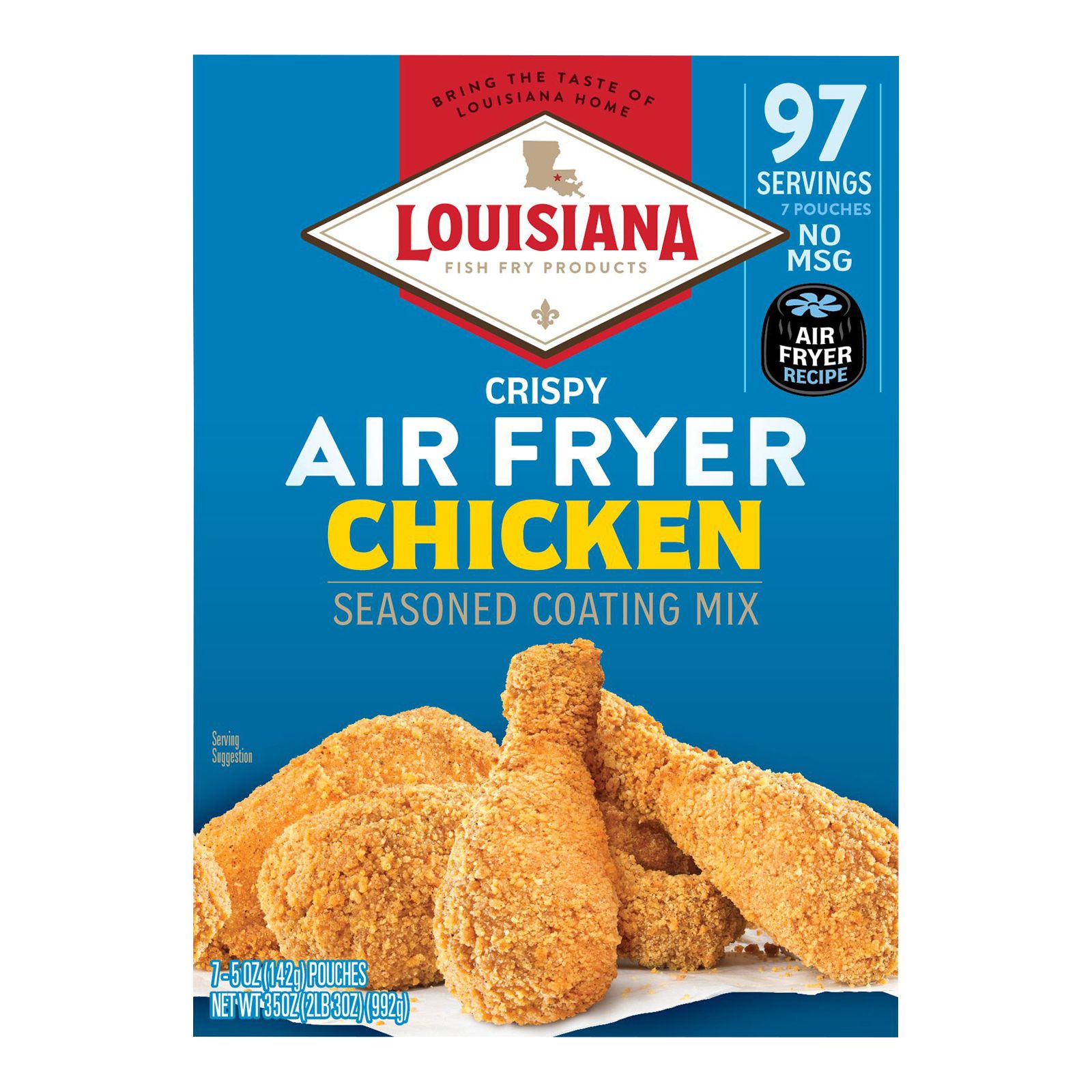 Louisiana Fish Fry Products Air Fryer Seasoned Coating Mix, Chicken - 5 oz