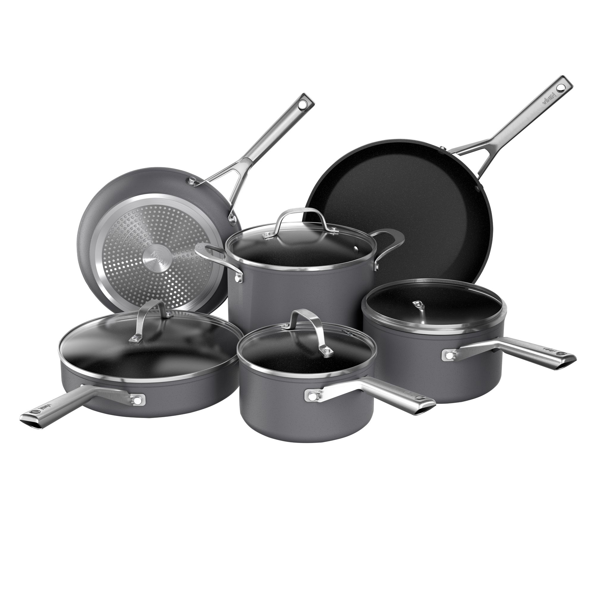 Ninja NeverStick Signature 10 Pc. Hard-Anodized Cookware Set - Black