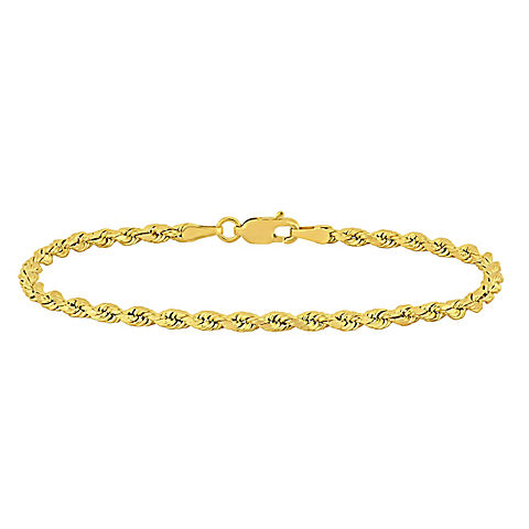 Rope Chain 7.5" Bracelet in 14k Yellow Gold