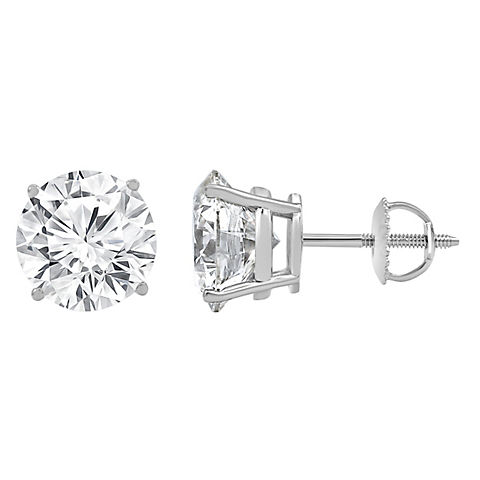 1.5 ct. t.w. Round Cut Diamond Solitaire Stud Earrings in 14K White Gold