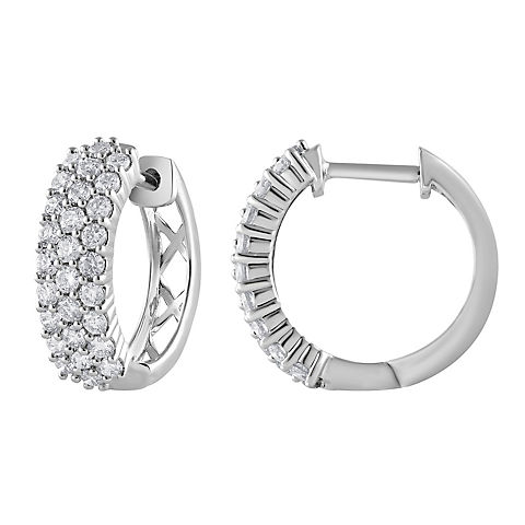 1 ct. t.w. Round Cut Diamond Hoop Earrings in 14K Gold | BJ's Wholesale ...