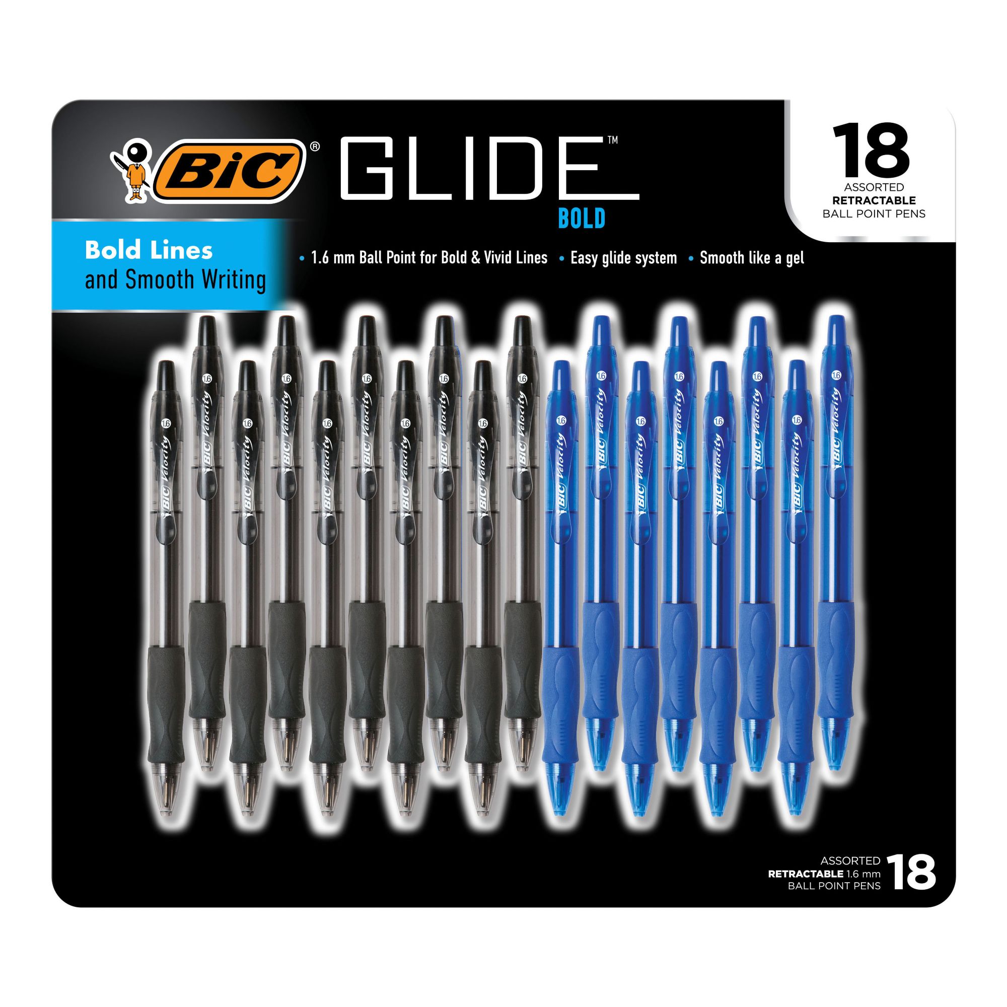 BIC Cristal Bold Ball Point Pen, 1.6 mm, Assorted Colors, 10 Count