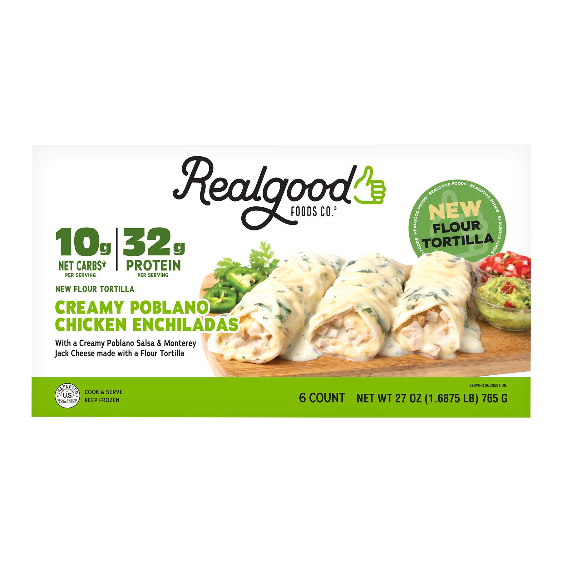 The Real Good Food Company® Grande Chicken Enchiladas Frozen Meal