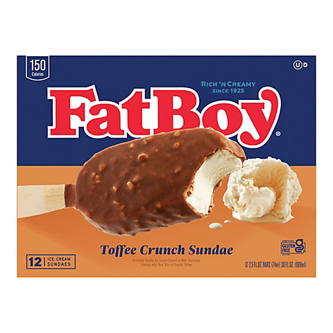 FatBoy Toffee Ice Cream Sundae Bar, 12 pk./2.5 oz.