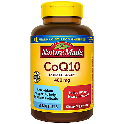 Nature Made CoQ10 400mg Dietary Supplement Softgels for Heart Health Support, 90 ct.