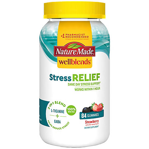 Nature Made Wellblends Stress Relief Gummies, L-theanine With GABA Gummies, 84 ct.