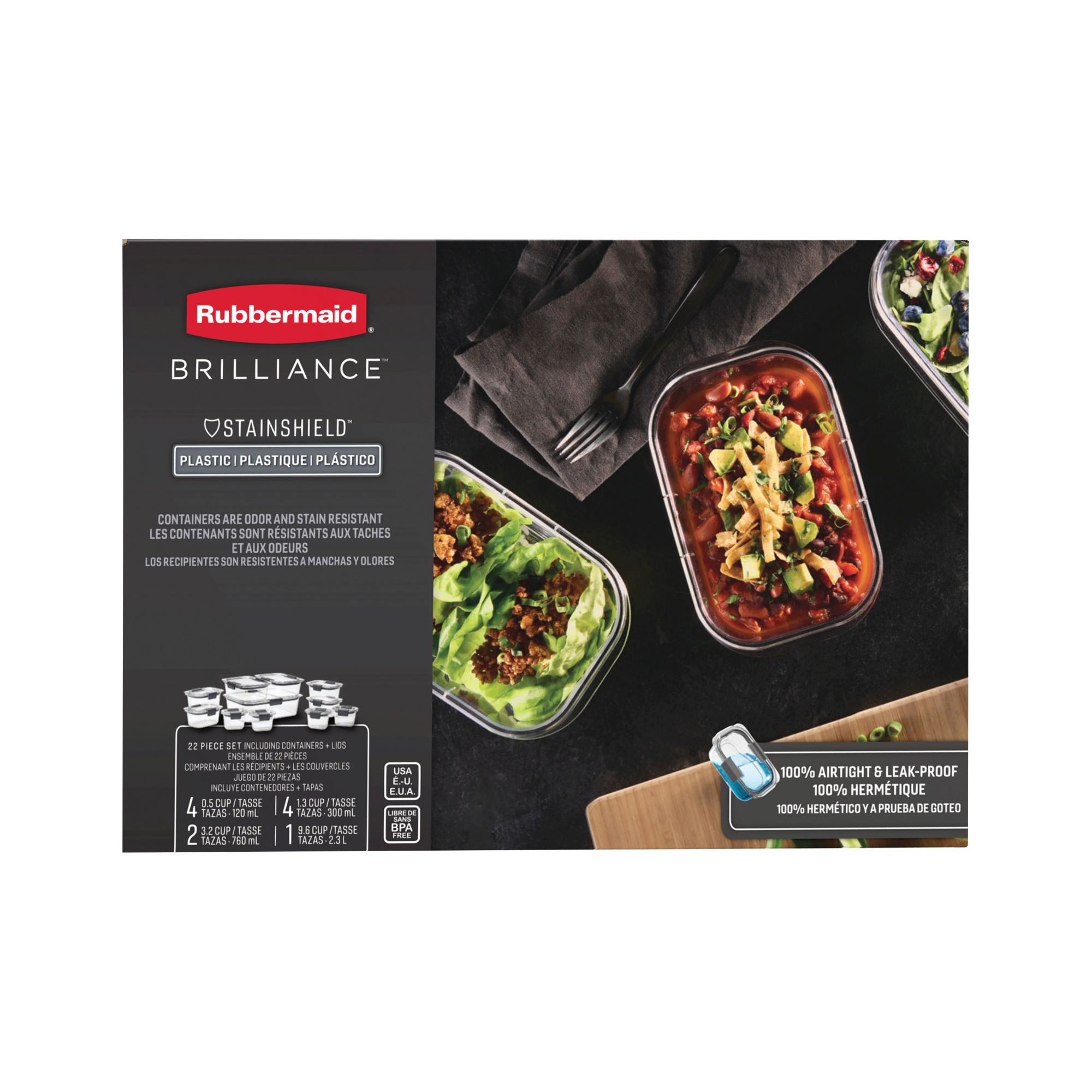 Rubbermaid Brilliance 10 Piece Food Storage Set, Food Storage Container  Sets