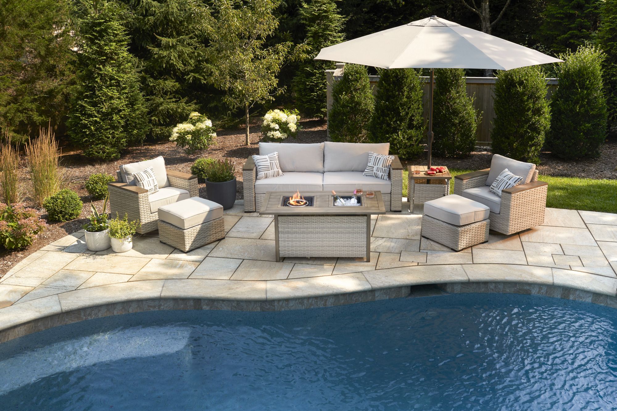 Bjs patio furniture with fire online pit