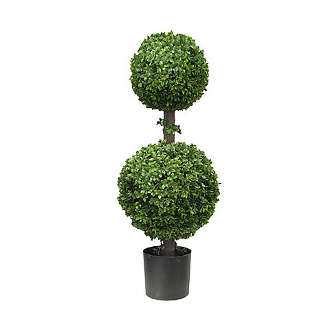 Winward 34" Boxwood Double Ball Topiary Decorative Artificial Plant