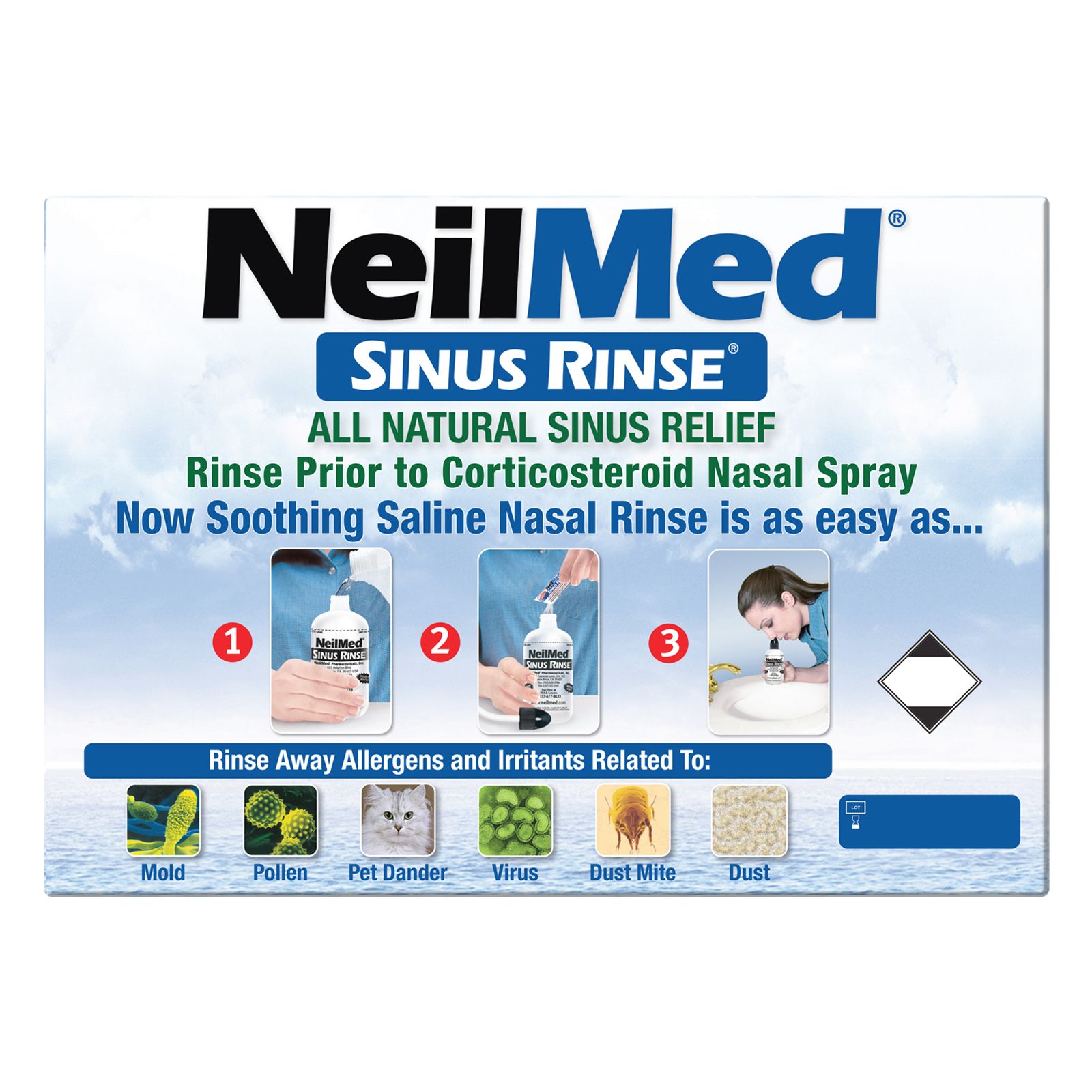 NeilMed Sinus Rinse 100 Salt Premixed Packets for Allergies