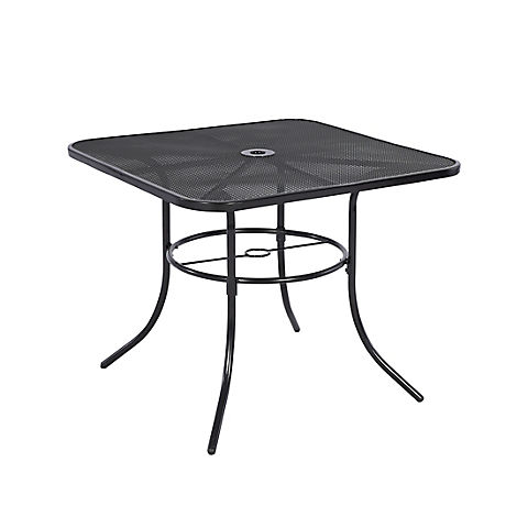 Berkley Jensen  36" x 36" Metal Mesh Dining Table - Black
