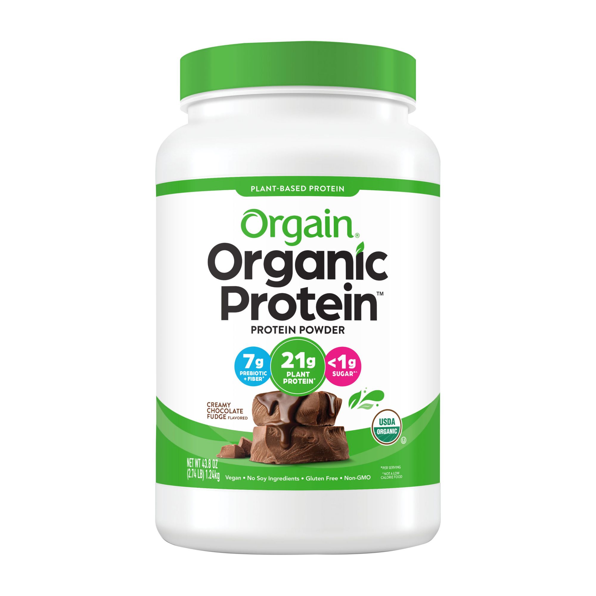 Orgain Organic Vegan 21g Protein Powder, Creamy Chocolate Fudge, 21g Protein, 2.7 lbs.