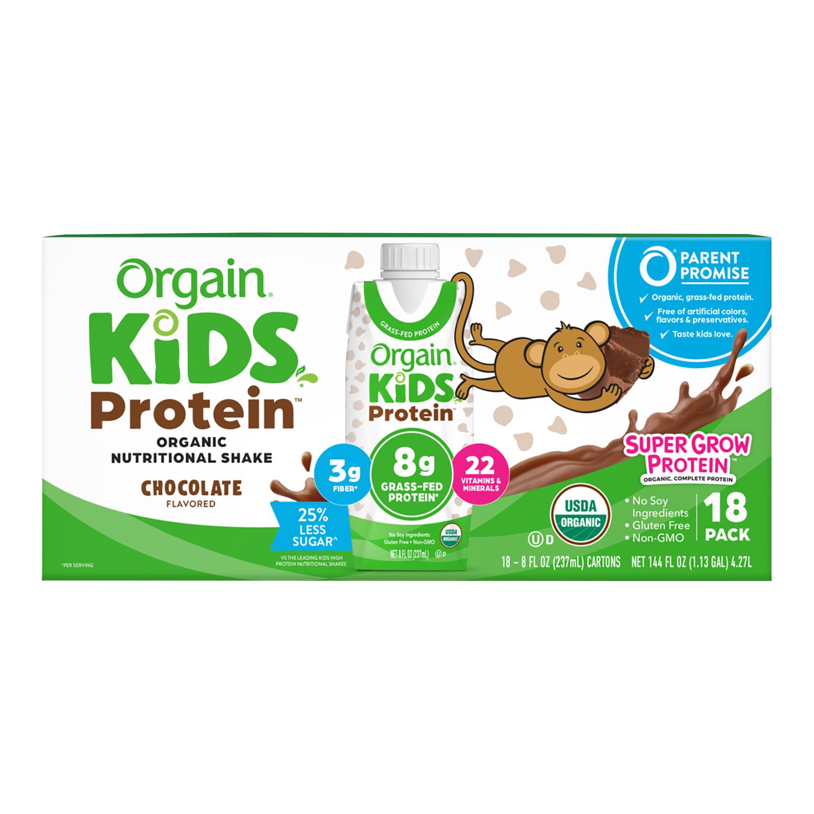 Orgain Clean Protein Gluten Free Milk Protein Shake Vanilla Bean - 11 Fl  Oz, 18 Pack 