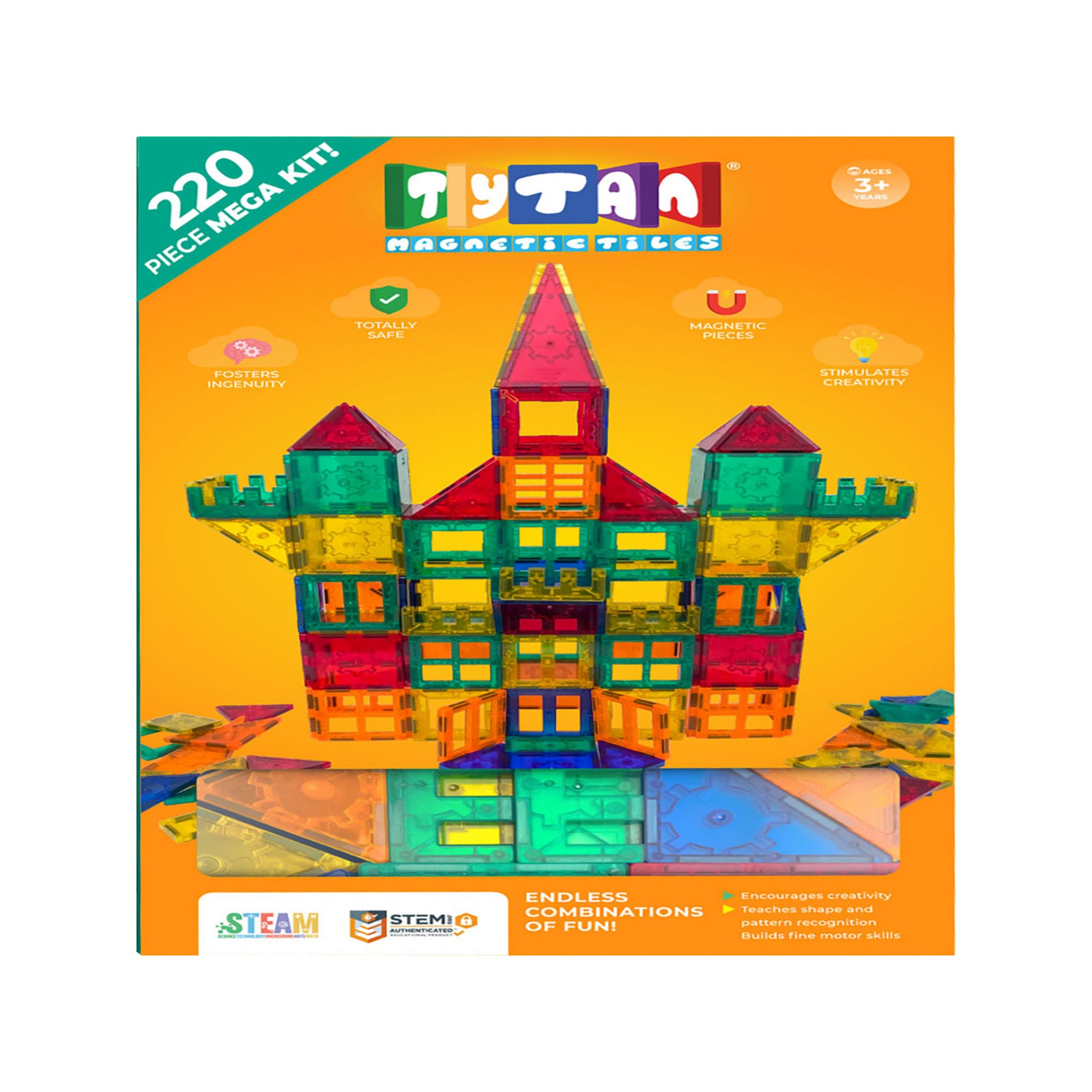 Tytan® 100-Pc Magnetic Tiles & Building Blocks Set - STEM Certified -  Provides Hours of Creative Fun!