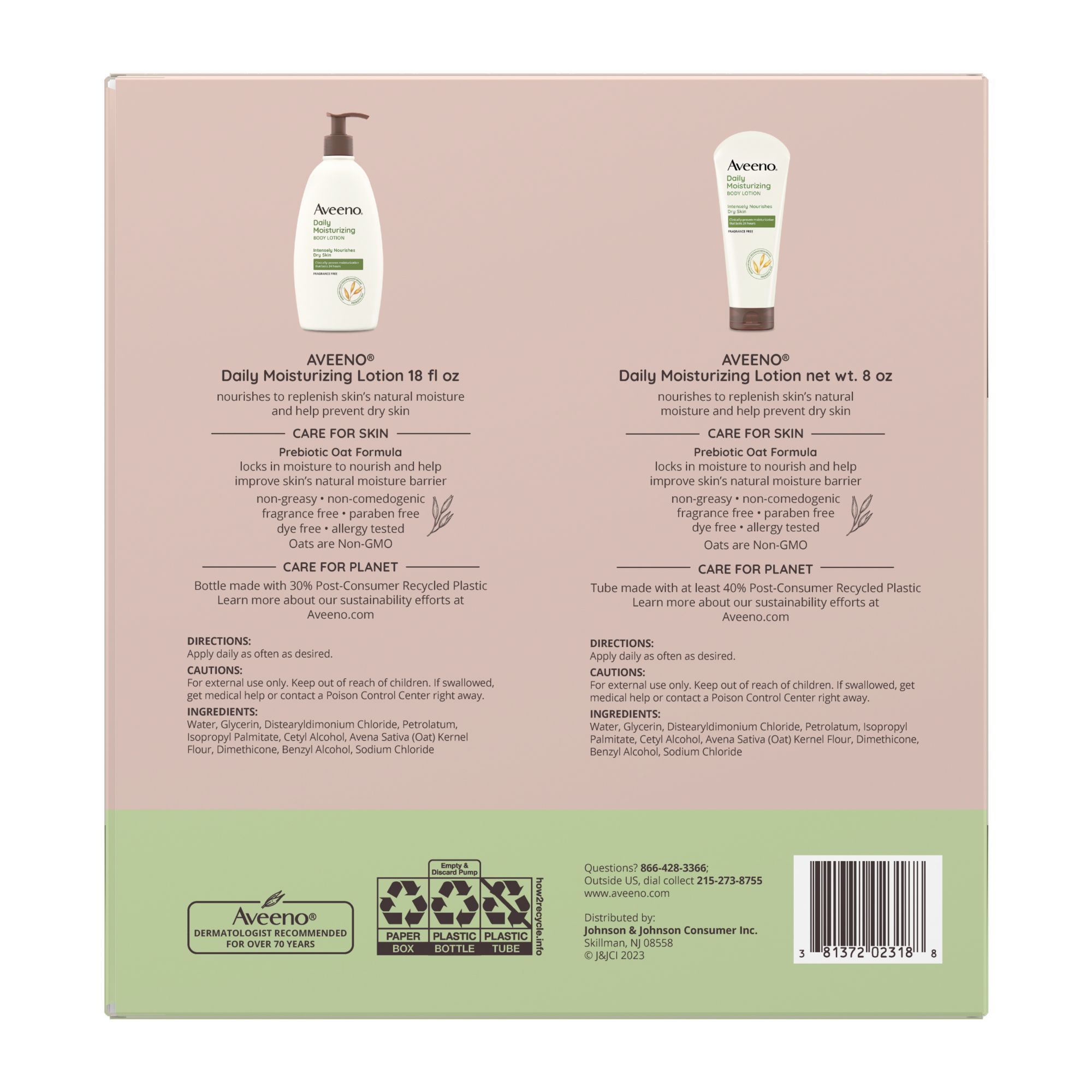 Aveeno Daily Moisturizing Body Lotion (18 fl. oz., 2 pk. + 8 oz