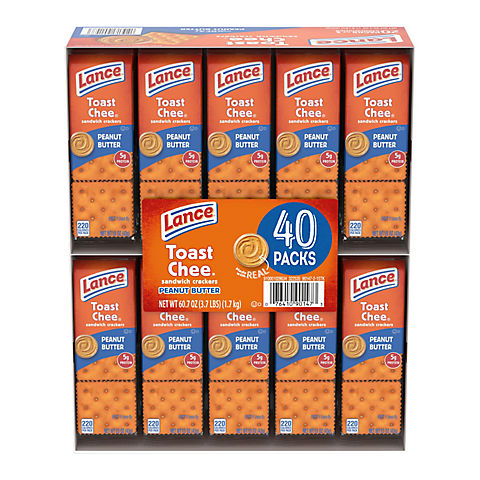 Lance Toast Chee Peanut Butter and Cheese Crackers, 40 pk./1.5 oz.