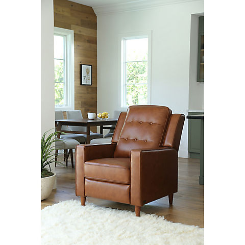 Abbyson Home Haverly Mid Century Pushback Recliner - Brown