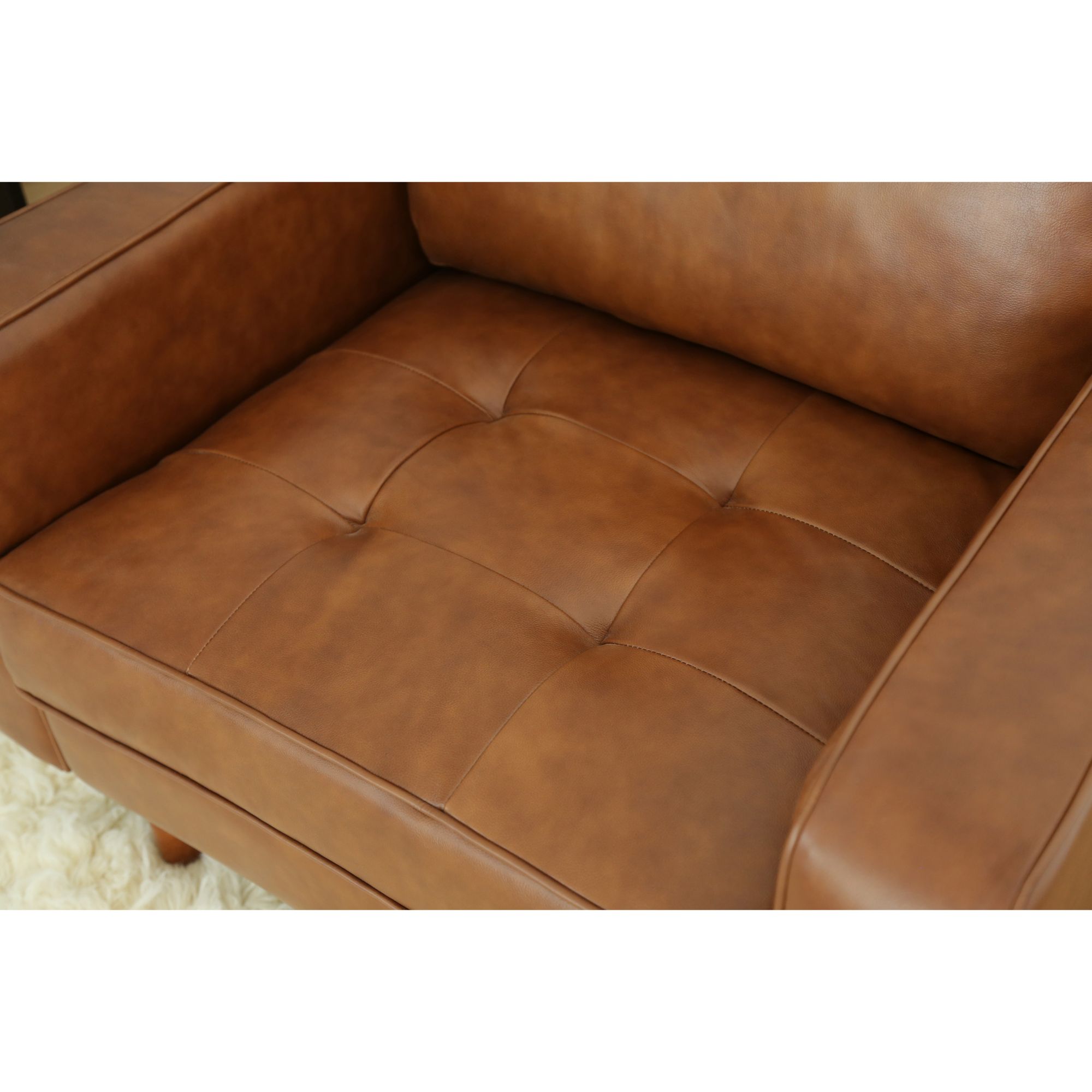 Abbyson Haverly Mid Century Leather Armchair Brown BJ s