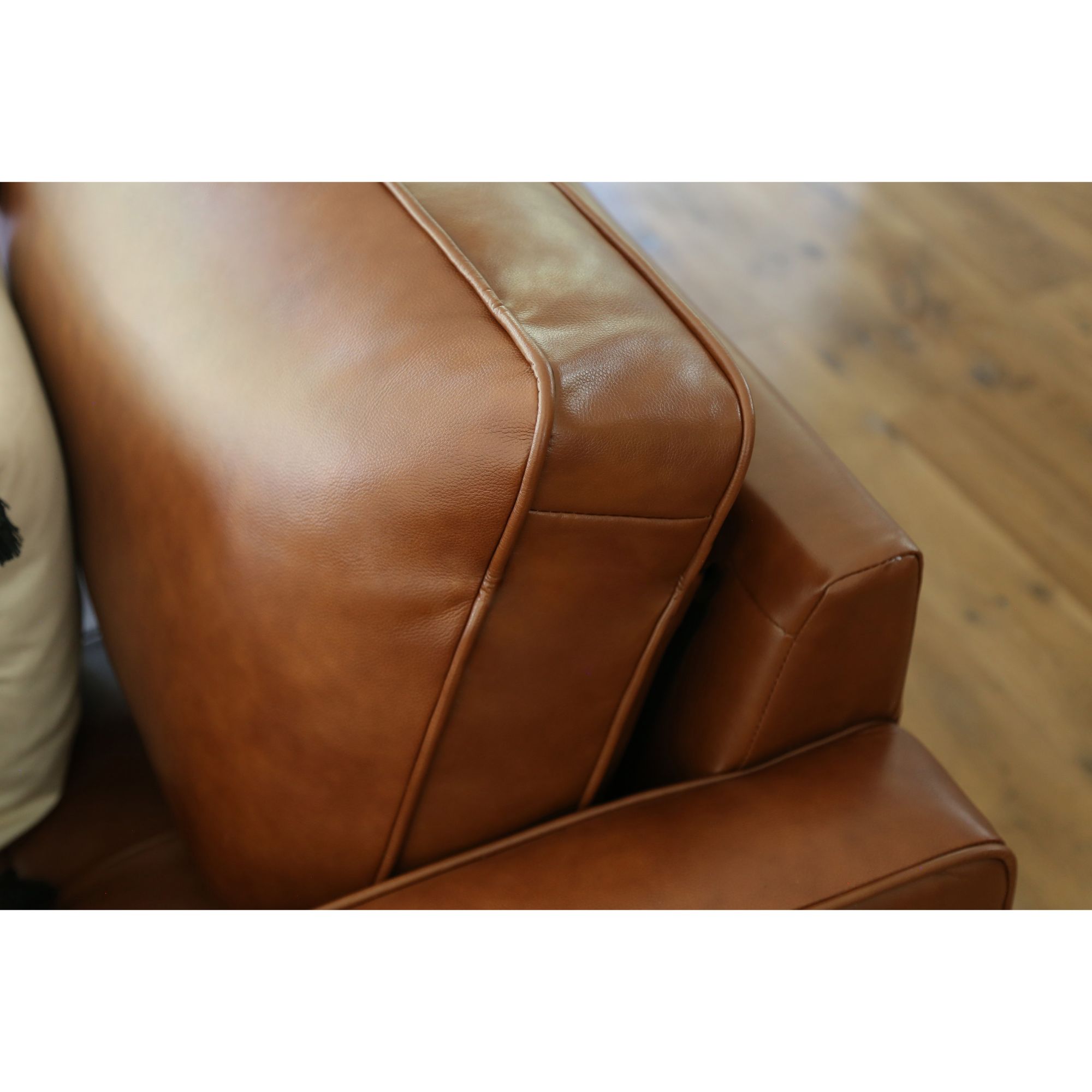 Abbyson Haverly Mid-Century Leather Sofa - Brown