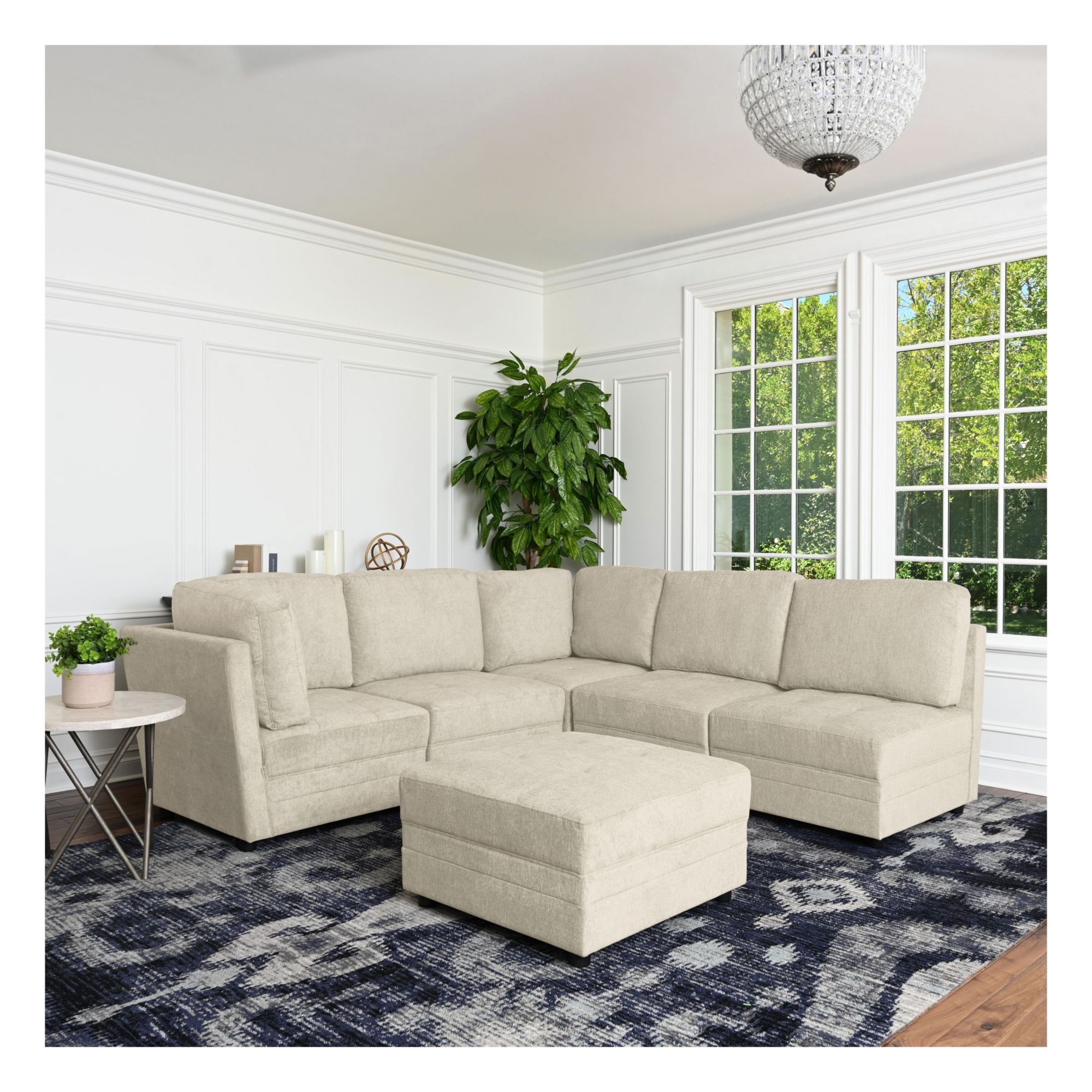 Abbyson Barker Fabric 6 Piece Modular Sectional Set | BJ's Wholesale Club