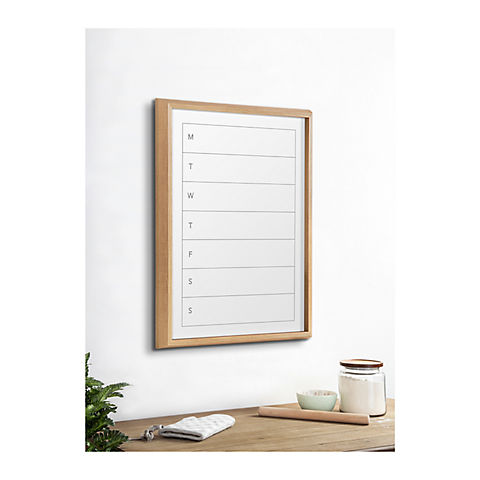 Kate and Laurel Blake Weekly Calendar Framed Printed Glass Dry Erase Board by The Creative Bunch Studio