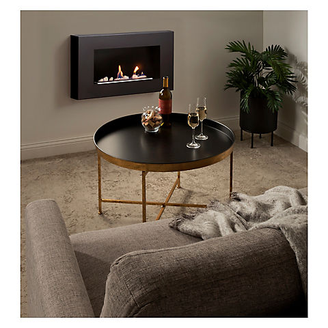 Kate and Laurel Celia Modern Round Coffee Table - Black and Gold
