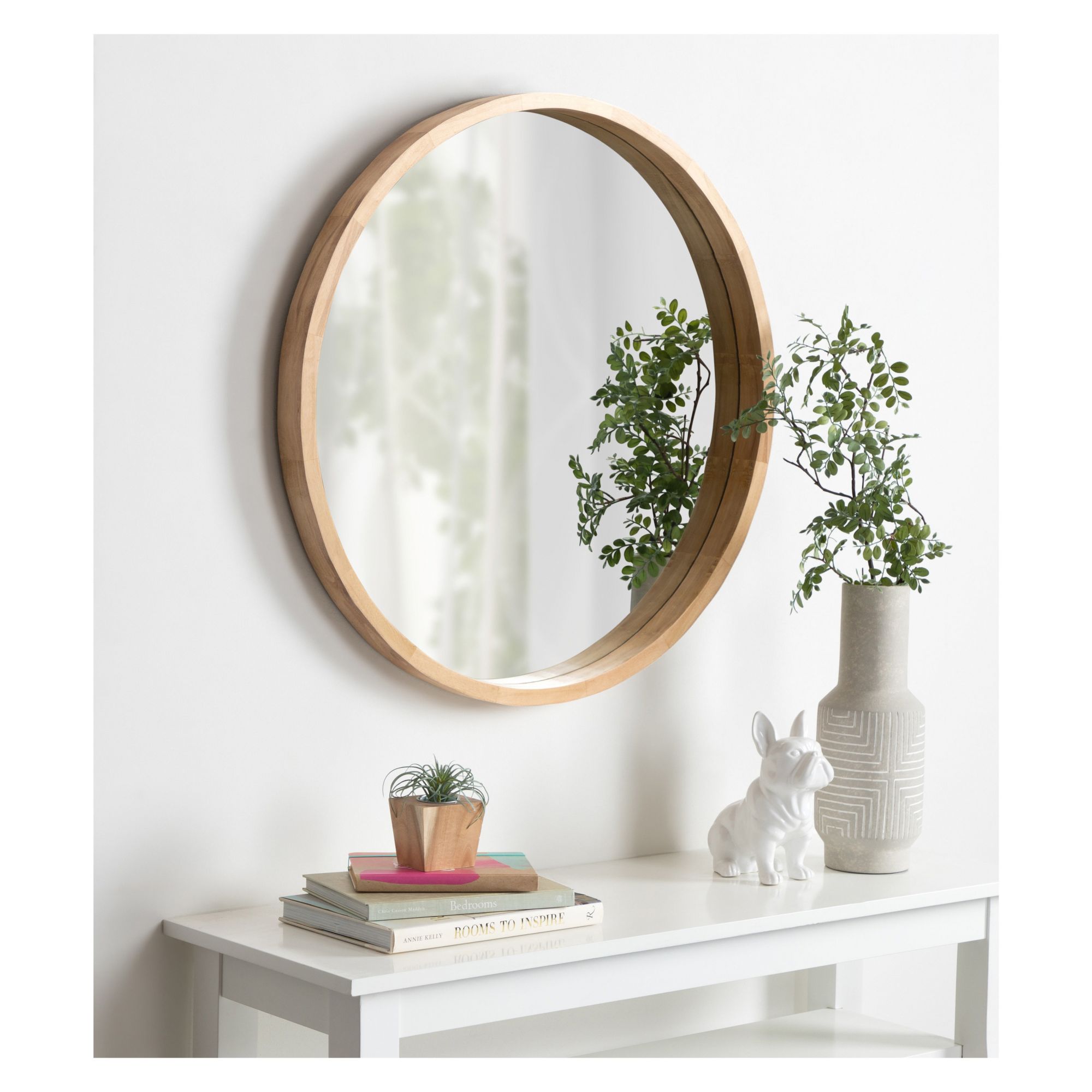 Kate and Laurel Hutton Round Decorative Large Modern Wood Frame Wall
