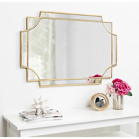 Kate and Laurel Minuette Decorative Rectangle Antique Gold Mirror - Gold
