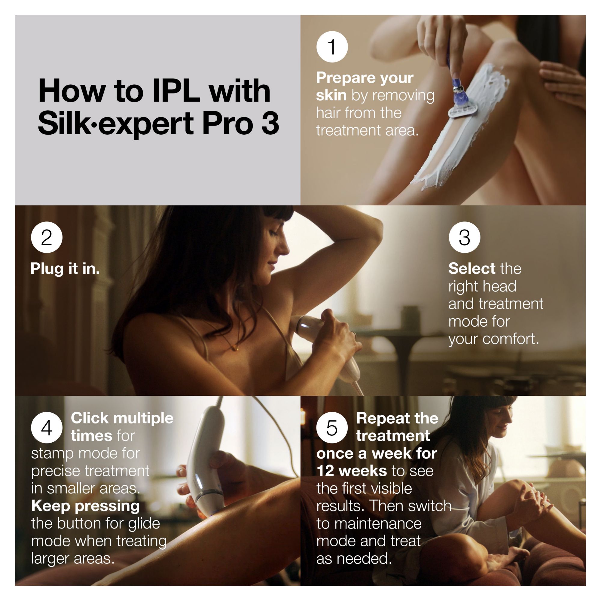 Braun IPL Silk Expert Pro 3, Visible Hair Removal, Venus Razor And