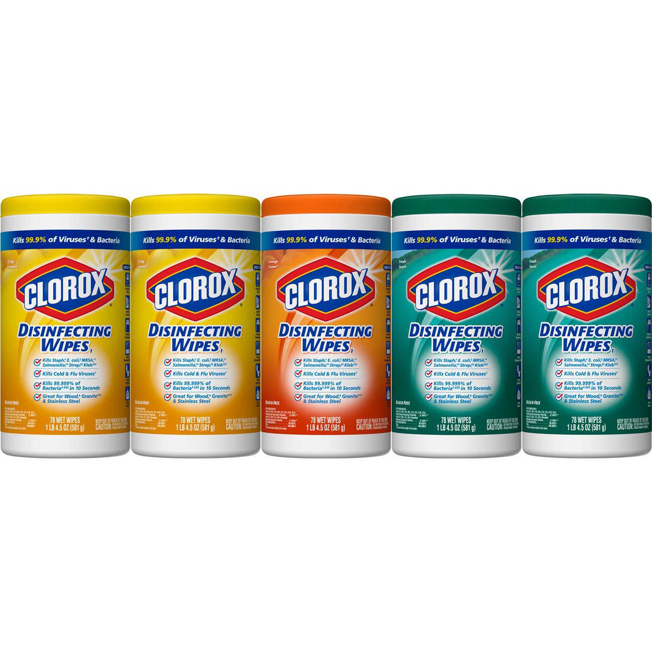 Clorox Disinfecting Wipes, Cleaning Wipes, Crisp Lemon, 75 Count, Pack of 6  (Package may vary) (Package