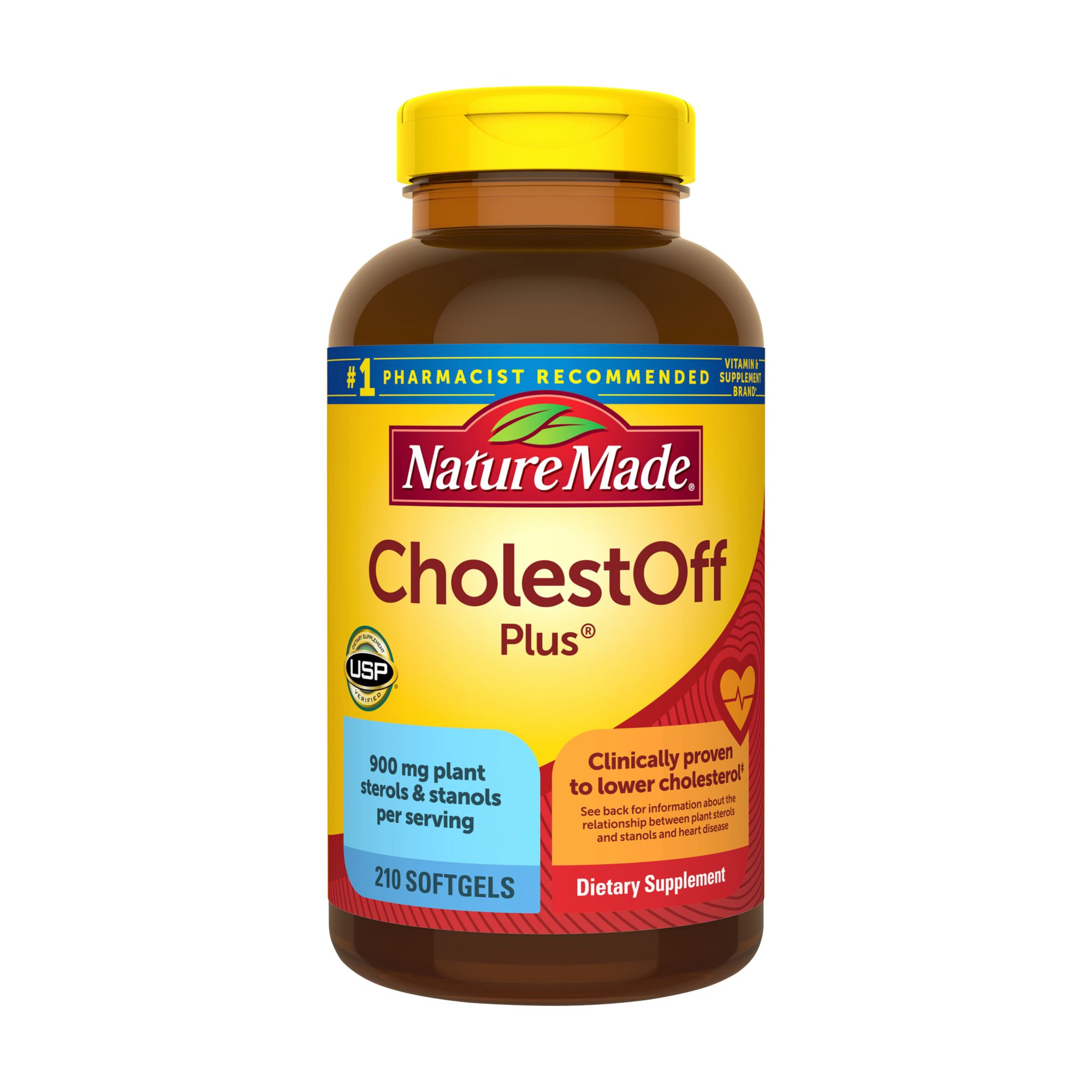 Nature Made CholestOff Plus 900 Mg – 210 Softgels, Plant Sterols For Cholesterol Support, Exp 06/2026