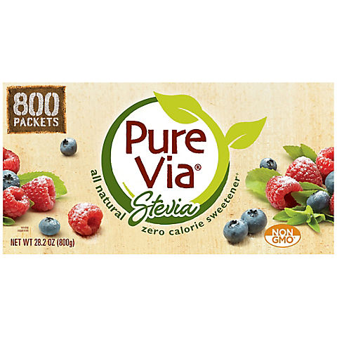 Pure Via Stevia Sweetener, 800 ct.