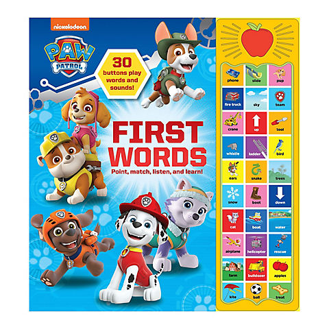 PAW Patrol Chase, Skye, Marshall, and More! First Words 30-Button Sound Book Great for Early Learning PI Kids