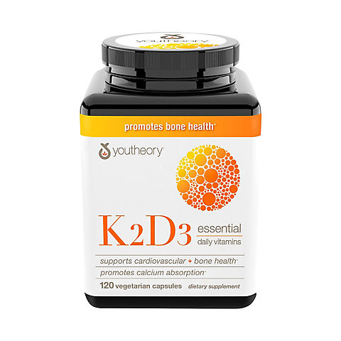 Youtheory K2D3 Essential Vitamin Capsules, 120 ct.