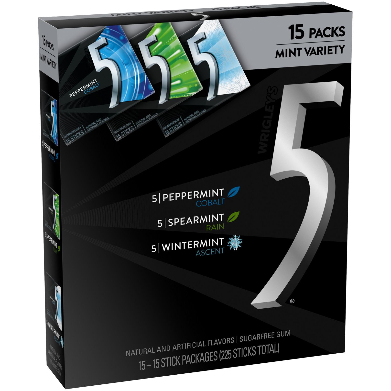 5 Gum Strawberry Flood Sugarfree Gum, 10 Packs