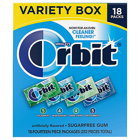 Orbit Gum Sugar-Free Mint Chewing Gum Bulk Variety Pack, 18 pk.