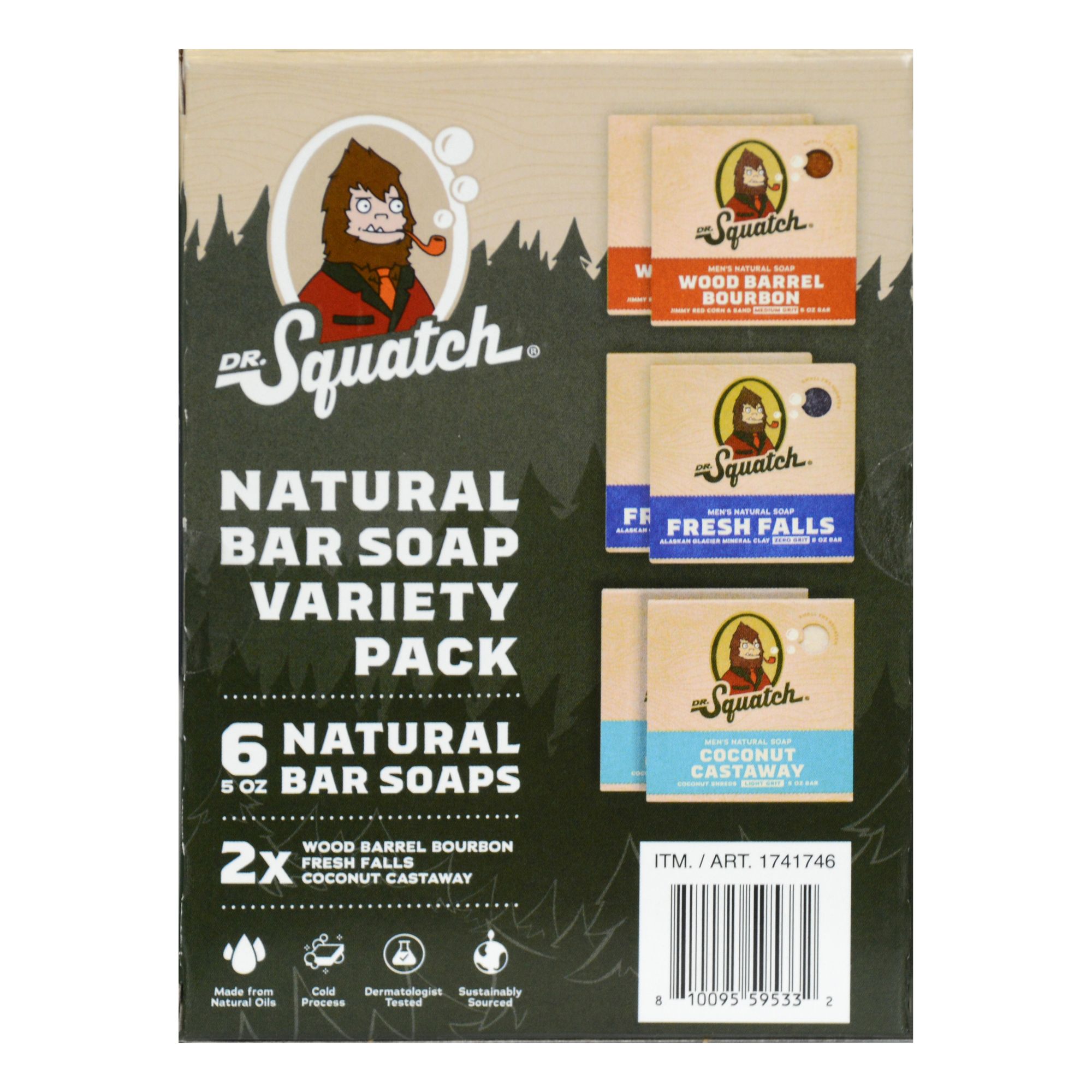 Dr. Squatch Natural Bar Soap, Variety Pack, 5 Ounce (Pack of 6), 1