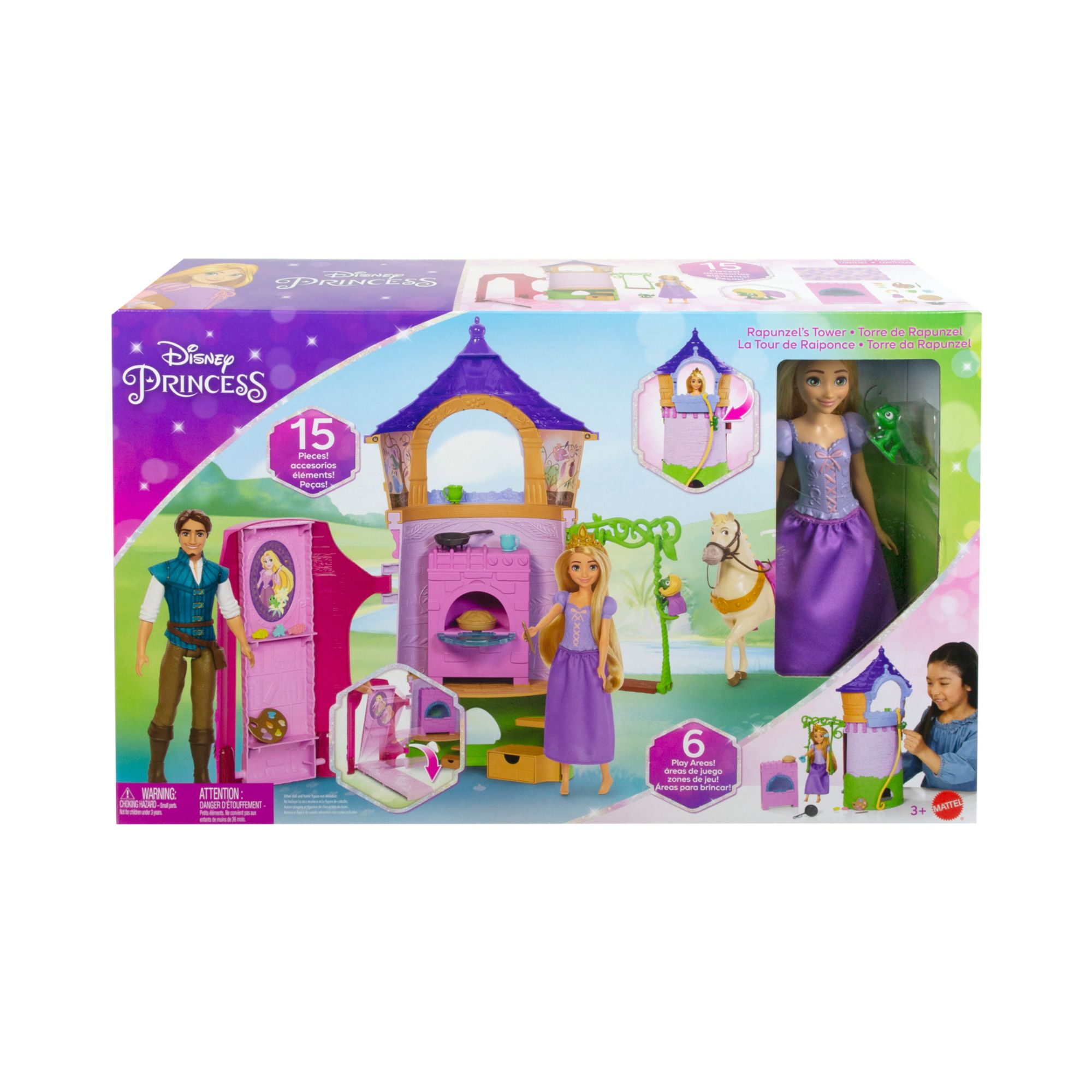 Disney Princess Toys, Rapunzel Posable Doll and Tower Playset with 360  Play, 6 Play Areas and 15 Accessories, Inspired by the Disney Movie