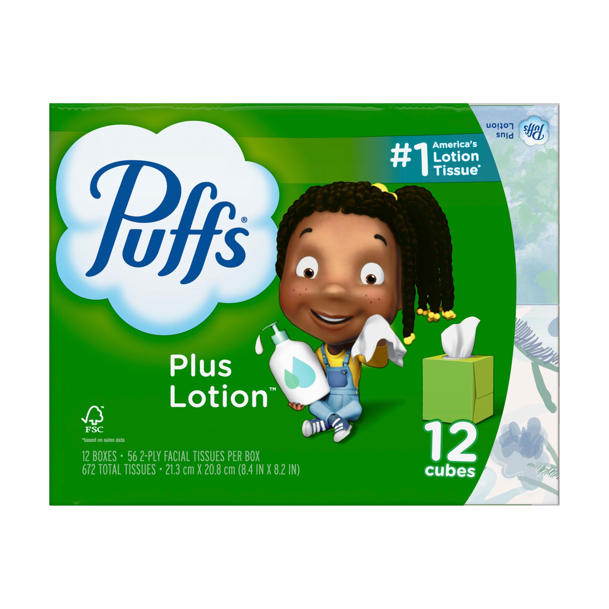 Puffs Plus Lotion Facial Tissues 672 Sheets