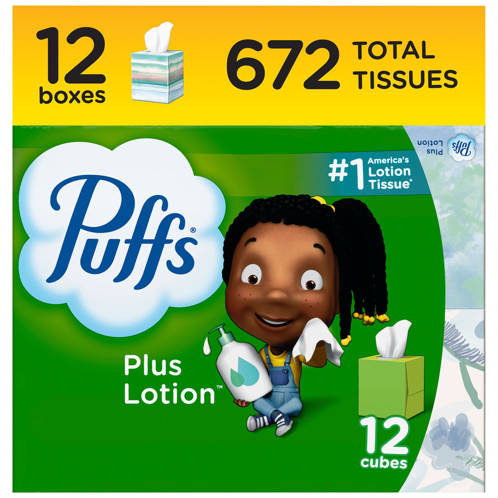 Puffs Plus Lotion Facial Tissues 672 Sheets